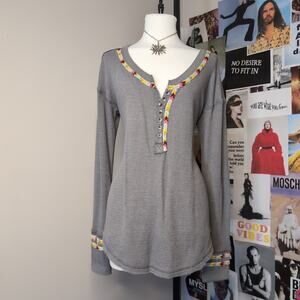 Waffle Knit Henley Top Free People